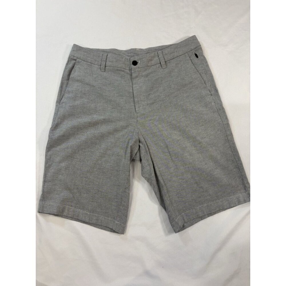 Lululemon Commission Short Mens 32 Gray Canvas Oxford Performance Classic-Fit